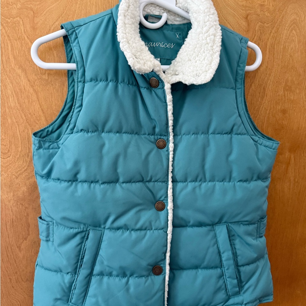 Maurices Teal Vest with White Lining